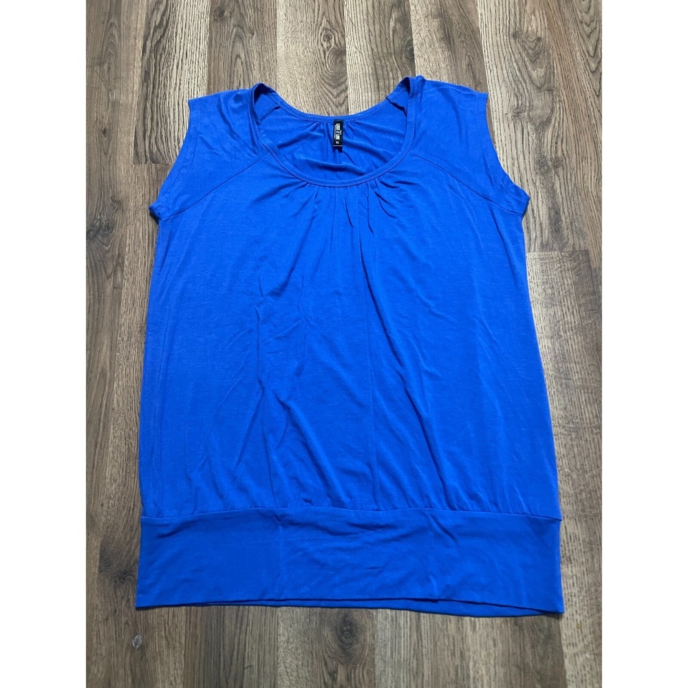 Lock & Love Tank Top, Women's Size XL, Blue, Sleeveless, Round Neck
